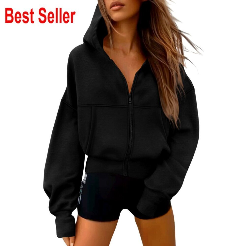 Women's Zip Up Fleece Hoodie Long Sleeve Casual Winter Sweatshirt Jacket